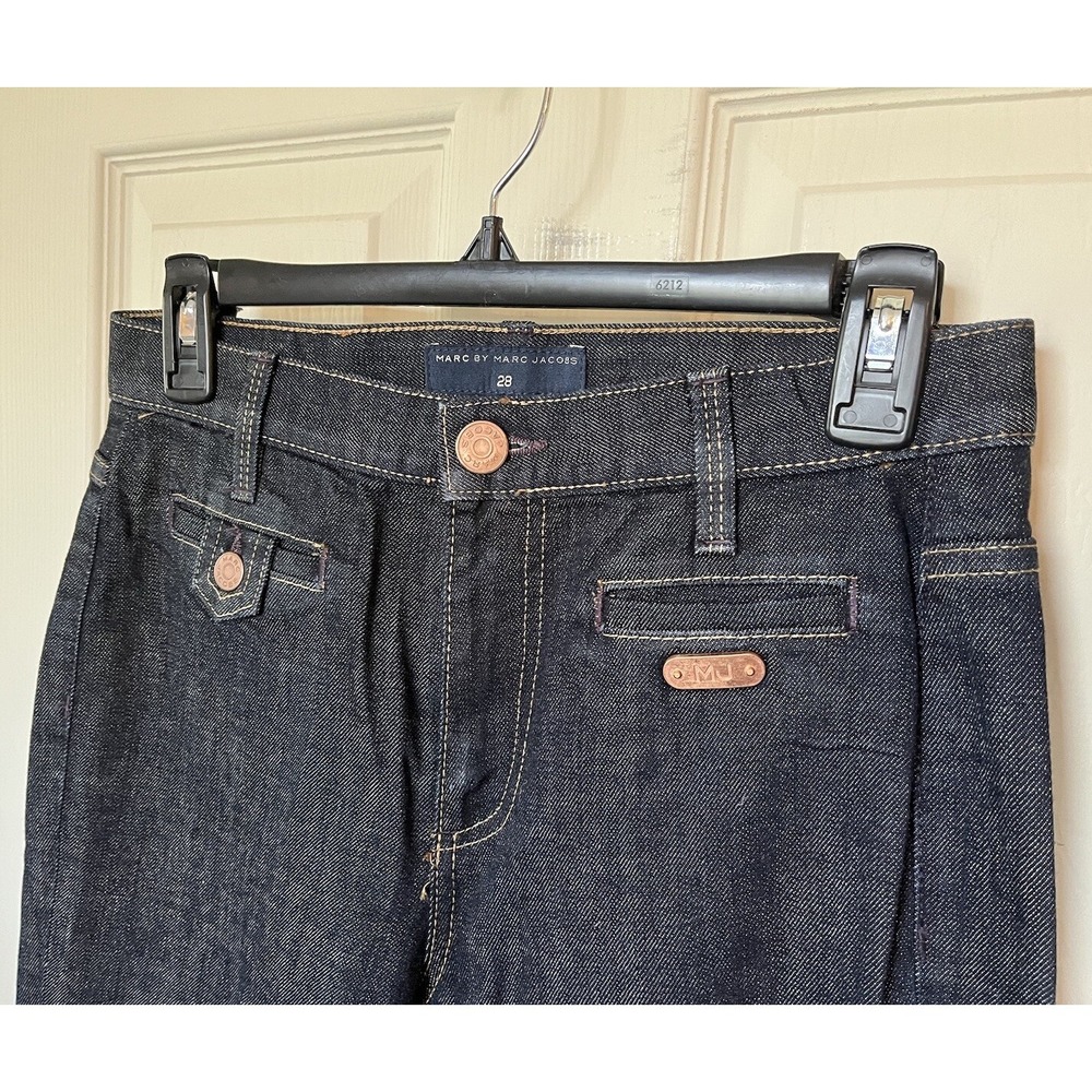 Marc By Marc Jacobs Charlie P02 High Rise Stretch Flare Leg Jeans Dark Wash 28 - Picture 3 of 11